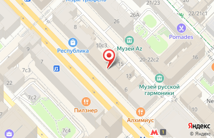 Школа танцев Афродита на метро Маяковская на карте