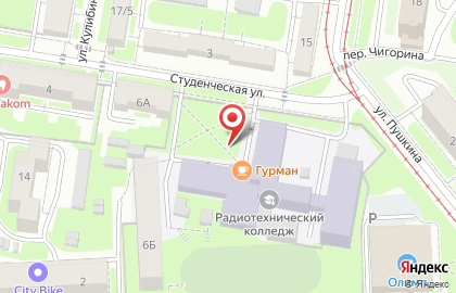 Столовая в Советском районе на карте