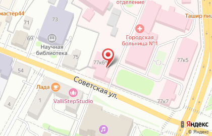 Городская больница г. Костромы на Советской улице на карте