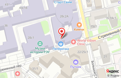 Супермаркет Пятёрочка в Москве на карте