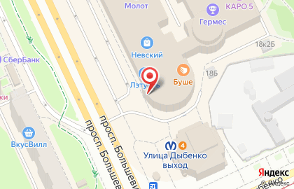 Ювелирный магазин Sunlight на проспекте Большевиков на карте