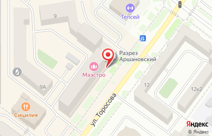 Магазин-склад томской мебели Витра на улице Торосова на карте