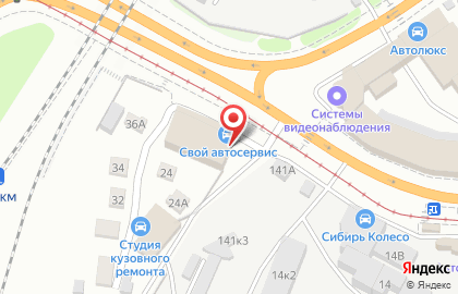 Служба эвакуации автомобилей СВОЙ АВТОСЕРВИС в Железнодорожном районе на карте