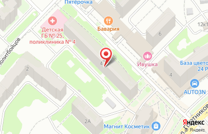 Детская городская больница №25 на улице Политбойцов на карте