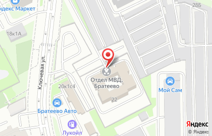 Отдел МВД России по району Братеево г. Москвы на карте