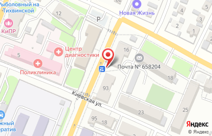 Киоск по продаже продовольственных товаров на Октябрьской улице на карте