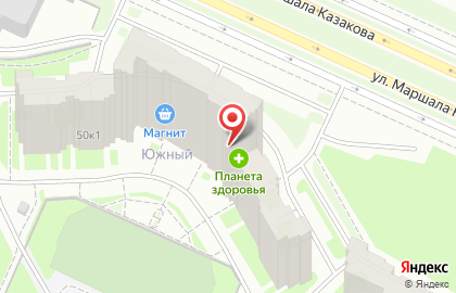 Зоомагазин Лапочка на улице Маршала Казакова на карте