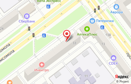 Магазин постельного белья Фабрика снов на проспекте Ленинского Комсомола на карте