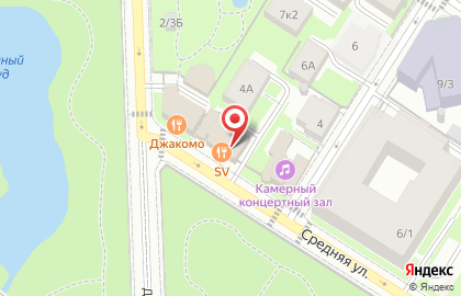 Пушкин на Средняя аллее на карте