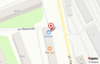 Продовольственный магазин Диана на улице Свердлова на карте