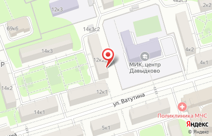 ОПОП Западного административного округа, район Фили-Давыдково на улице Ватутина на карте