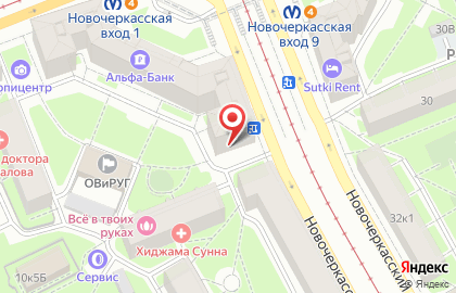 Магазин фруктов и овощей на Новочеркасском проспекте на карте