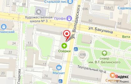 Озерки на улице Володарского на карте