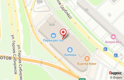 Магазин Табакерка на улице Героев Сибиряков на карте