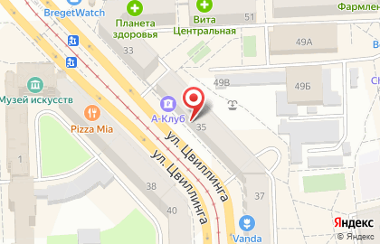 Челябинский филиал Банкомат, КБ Юниаструм Банк на улице Цвиллинга на карте