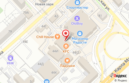 Ресторан быстрого питания KFC в Железнодорожном районе на карте