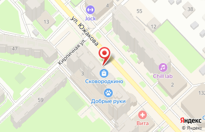 Магазин косметики и бытовой химии Десяточка на улице Южакова на карте