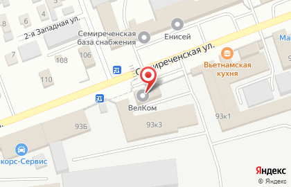 Торговая компания Велком на Семиреченской улице на карте