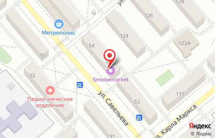 Магазин Коттон на улице Савельева на карте