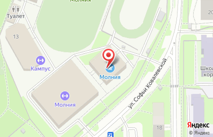 Бассейн Молния на карте