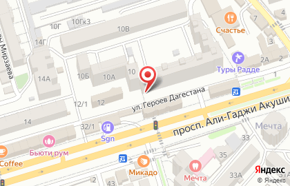 Студия красоты Muza на проспекте Али-Гаджи Акушинского на карте
