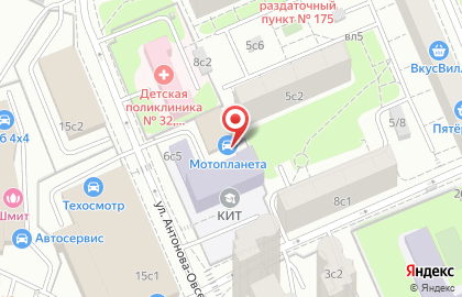 Мотосалон Мото Планета на улице Антонова-Овсеенко на карте