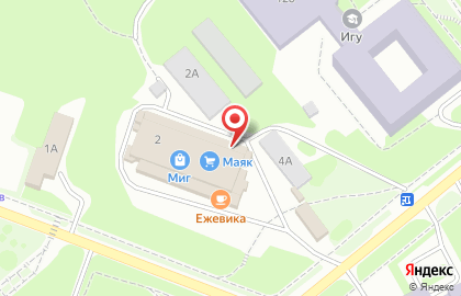 Торговый центр Миг в Свердловском районе на карте