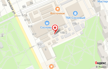 Продовольственный магазин Мясоед на Сосновой улице на карте