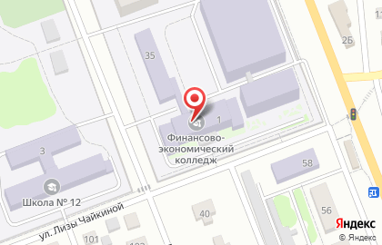 Финансовый университет на улице Лизы Чайкиной на карте