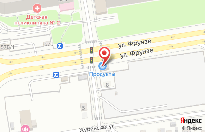 Продовольственный магазин в Дзержинском районе на карте