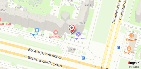 Стоматологическая клиника DentaLab на Гаккелевской улице на карте