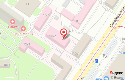 Московский научно-практический центр наркологии на Симферопольском бульваре на карте