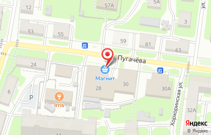 Супермаркет Магнит на улице Пугачёва на карте
