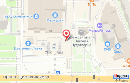 Г. Дзержинск Киоск по продаже фруктов и овощей на проспекте Циолковского на карте