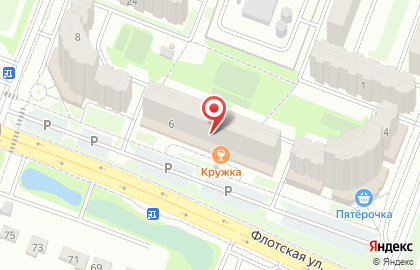 Строящийся жилой дом по ул. Флотская, 2 на карте