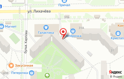 Две палочки на улице Лихачёва на карте