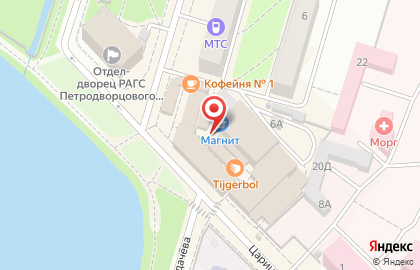 Магазин зоотоваров в Петродворцовом районе на карте