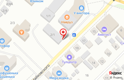 Шиномонтажная мастерская на улице Чайковского на карте