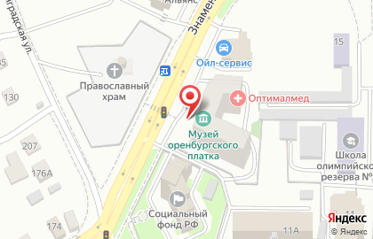 Магазин оренбургского пухового платка Гильдия пуховниц в Ленинском районе на карте