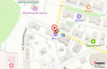 Гостиница Виста на улице Луначарского на карте