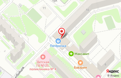 Продовольственный магазин Гастроном №1 на улице Политбойцов на карте