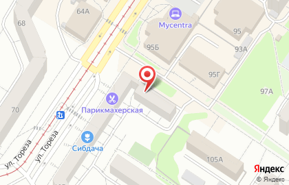 Супермаркет Магнит на проспекте Тореза, 105 на карте