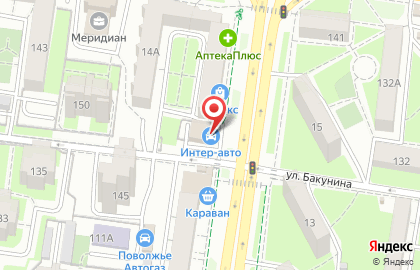 Автомагазин Интер-Авто в Ленинском районе на карте