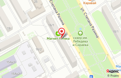 Супермаркет Магнит у дома в Ленинском районе на карте