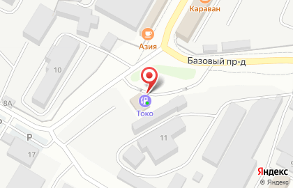 Токо в Базовом проезде на карте
