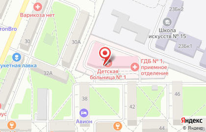 Кемеровская городская детская клиническая больница №1 в Кемерово на карте