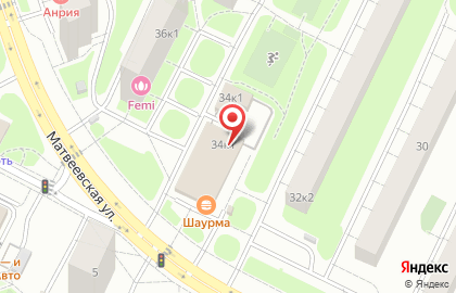 Шиномонтажная мастерская в Очаково-Матвеевском на карте