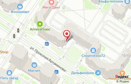 Агентство недвижимости Юнидом на улице Прокопия Артамонова на карте