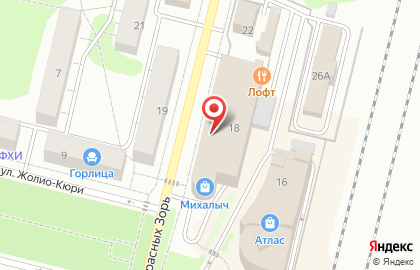Бизнес-центр Омега на улице Красных Зорь на карте