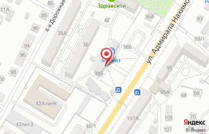 Магазин косметики и бытовой химии Радужный на улице Адмирала Нахимова на карте